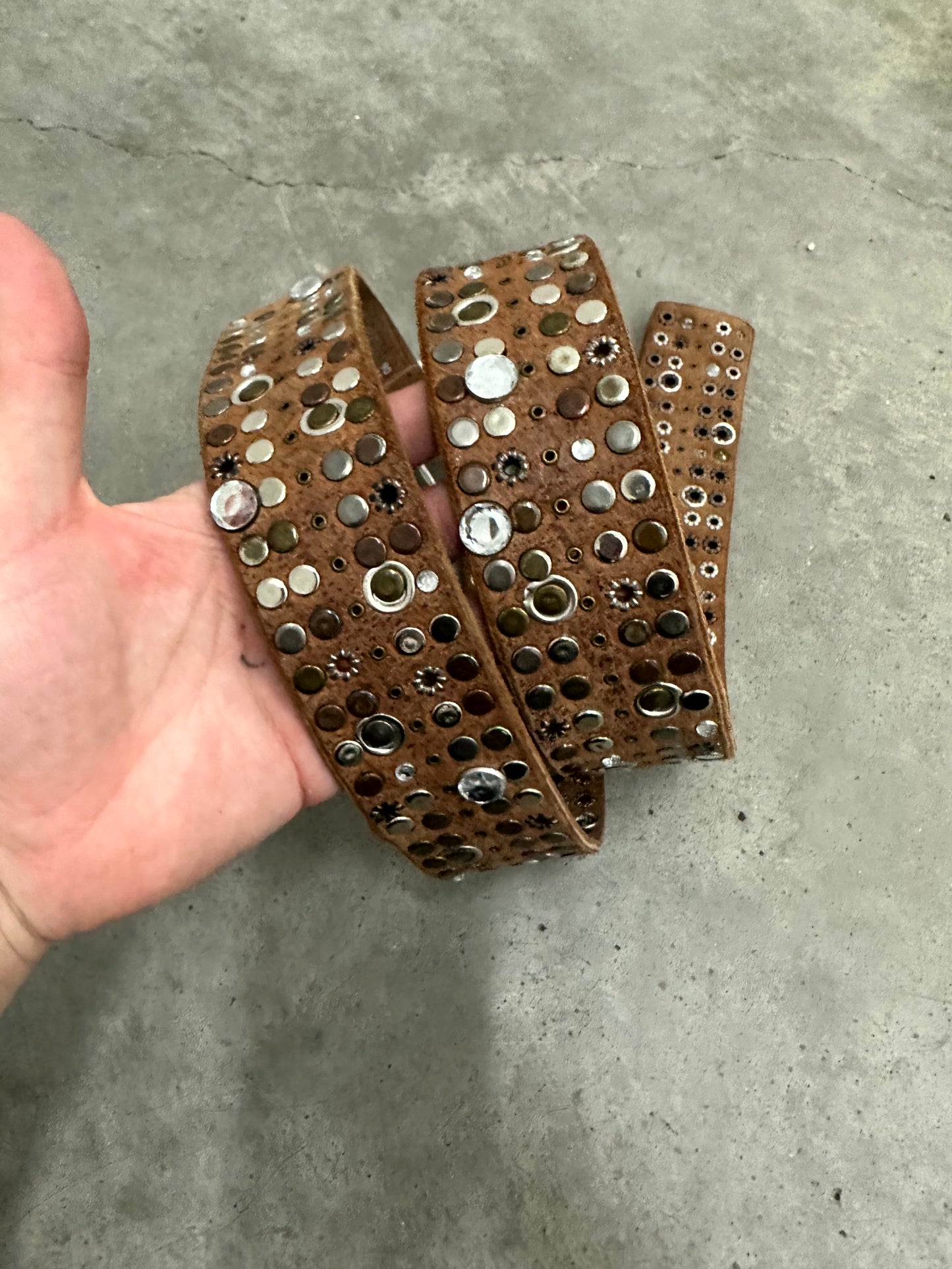 Marithé + François Girbaud Leather Studded Belt