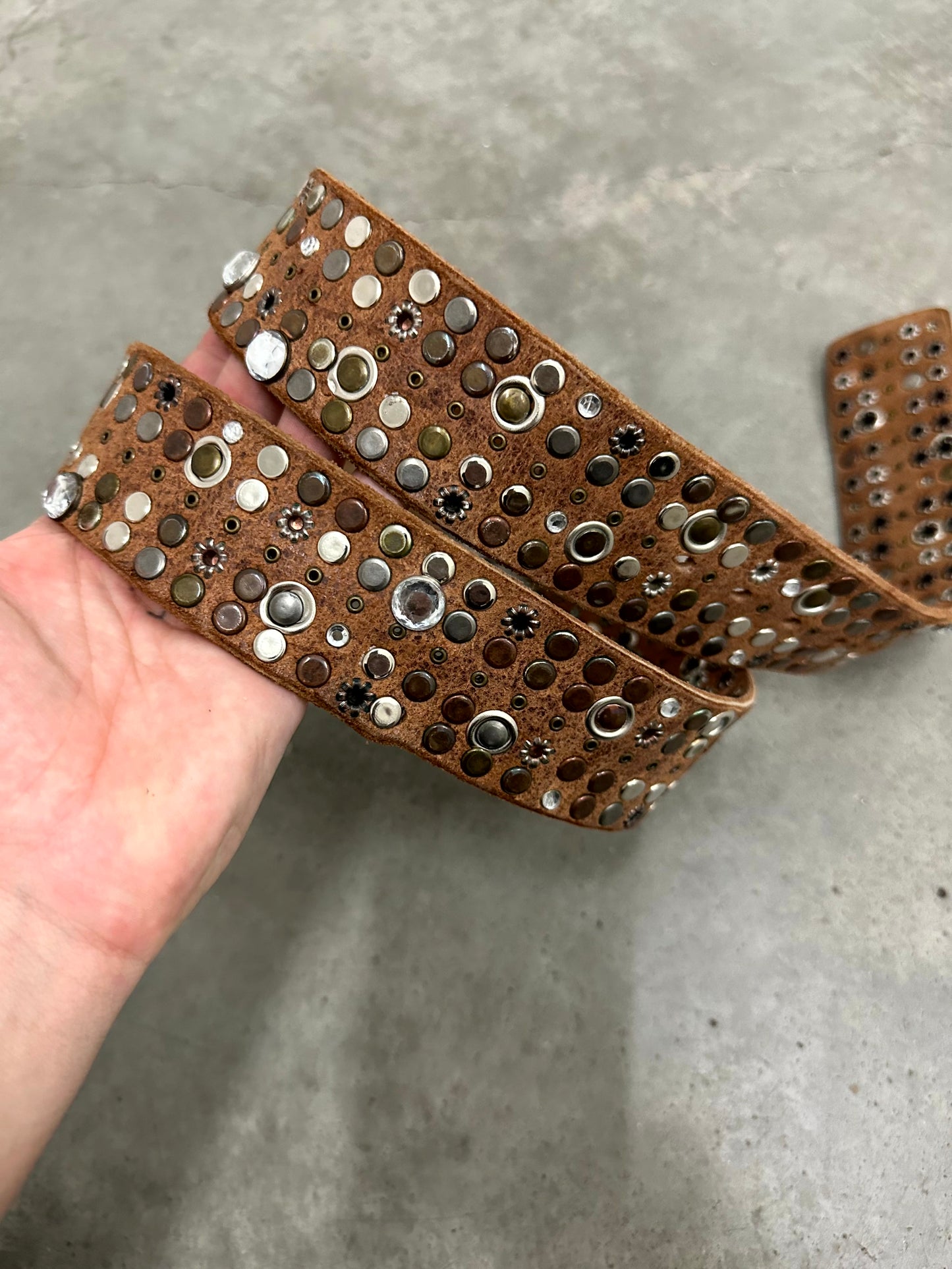 Marithé + François Girbaud Leather Studded Belt