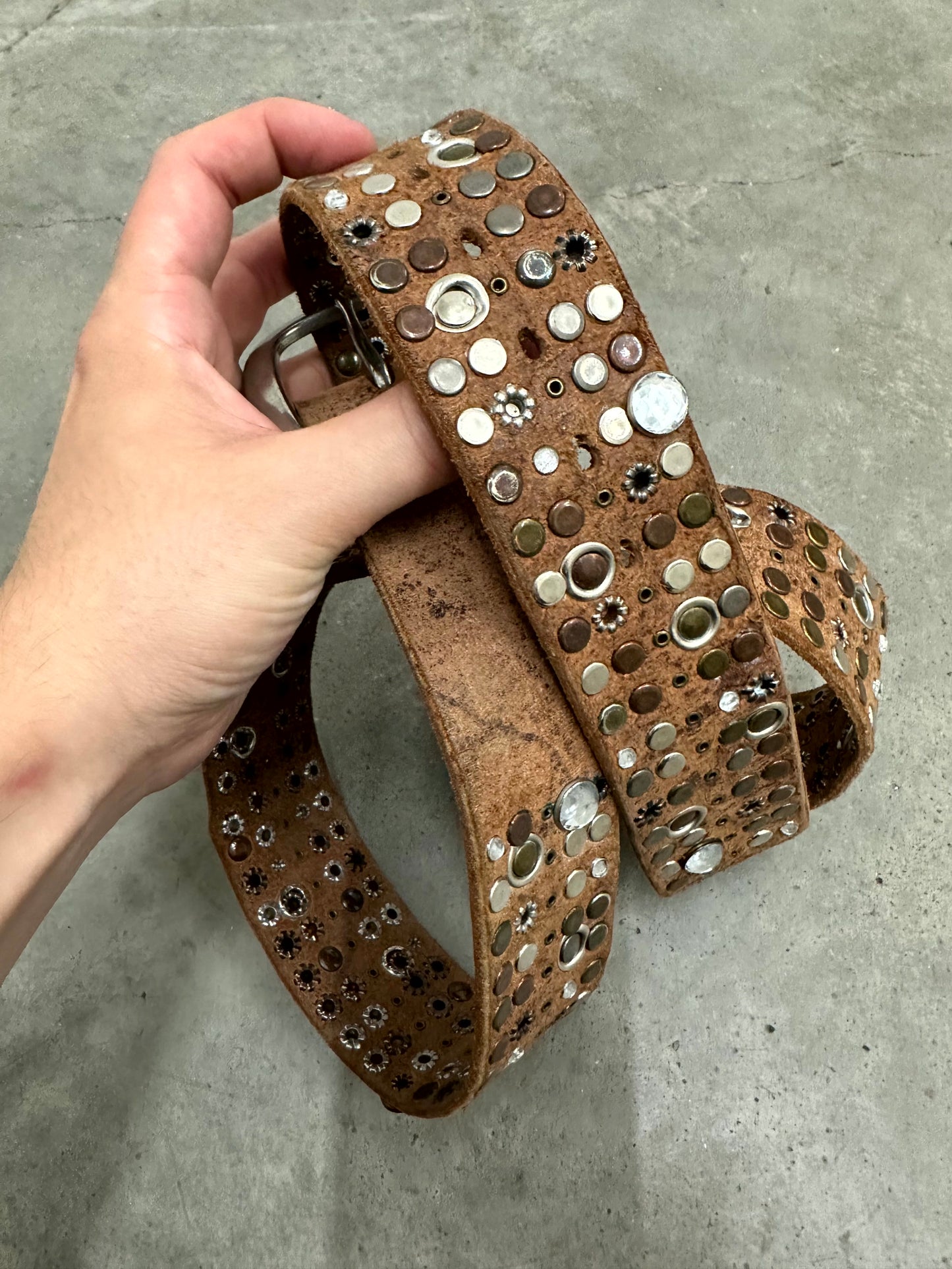 Marithé + François Girbaud Leather Studded Belt