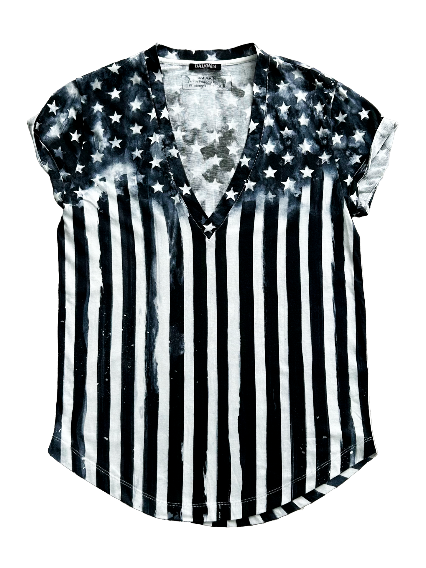 Balmain V-Neck Usa Tee