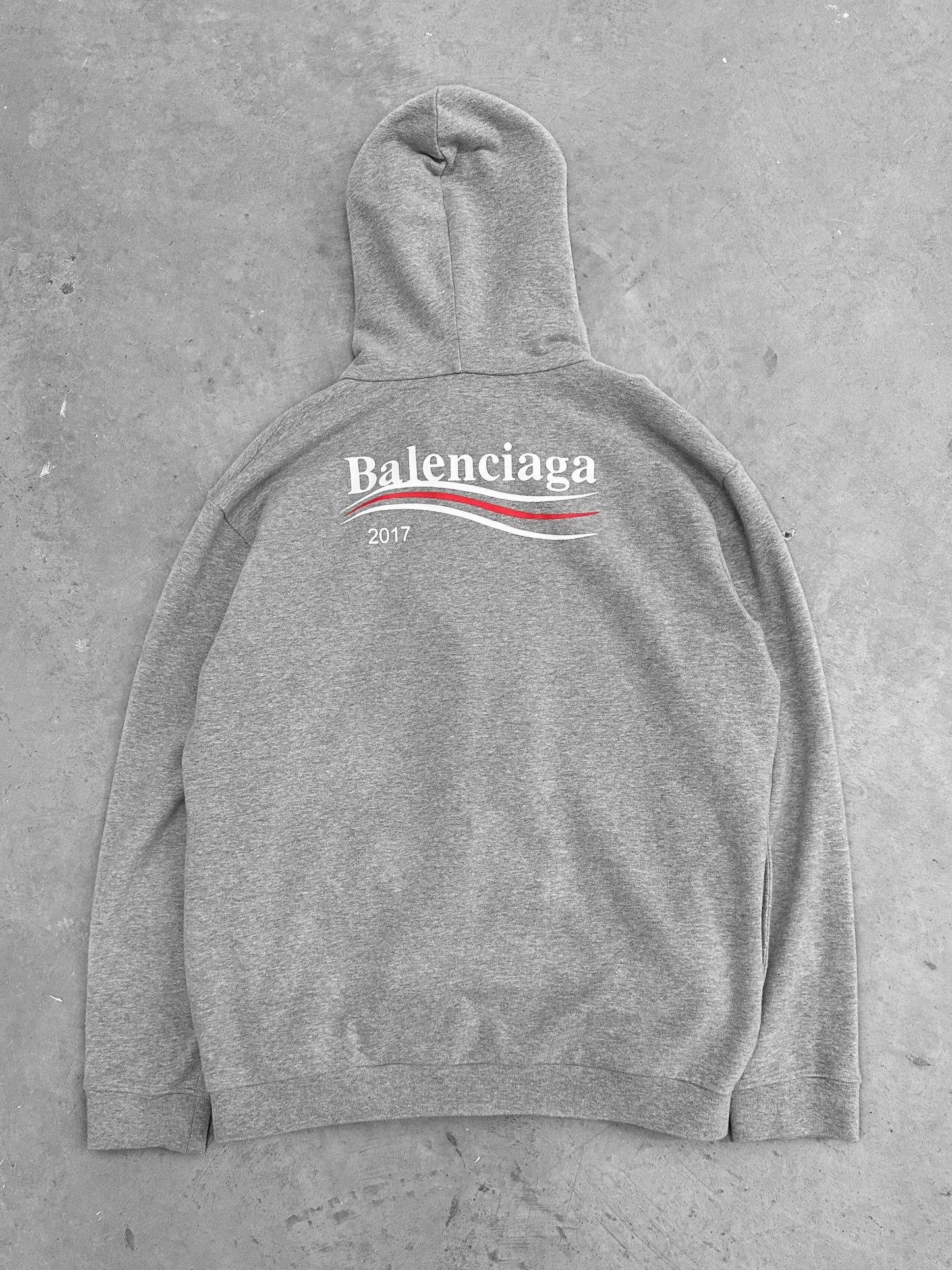 Balenciaga Ribbon Political Campaign Zip-Up Hoodie