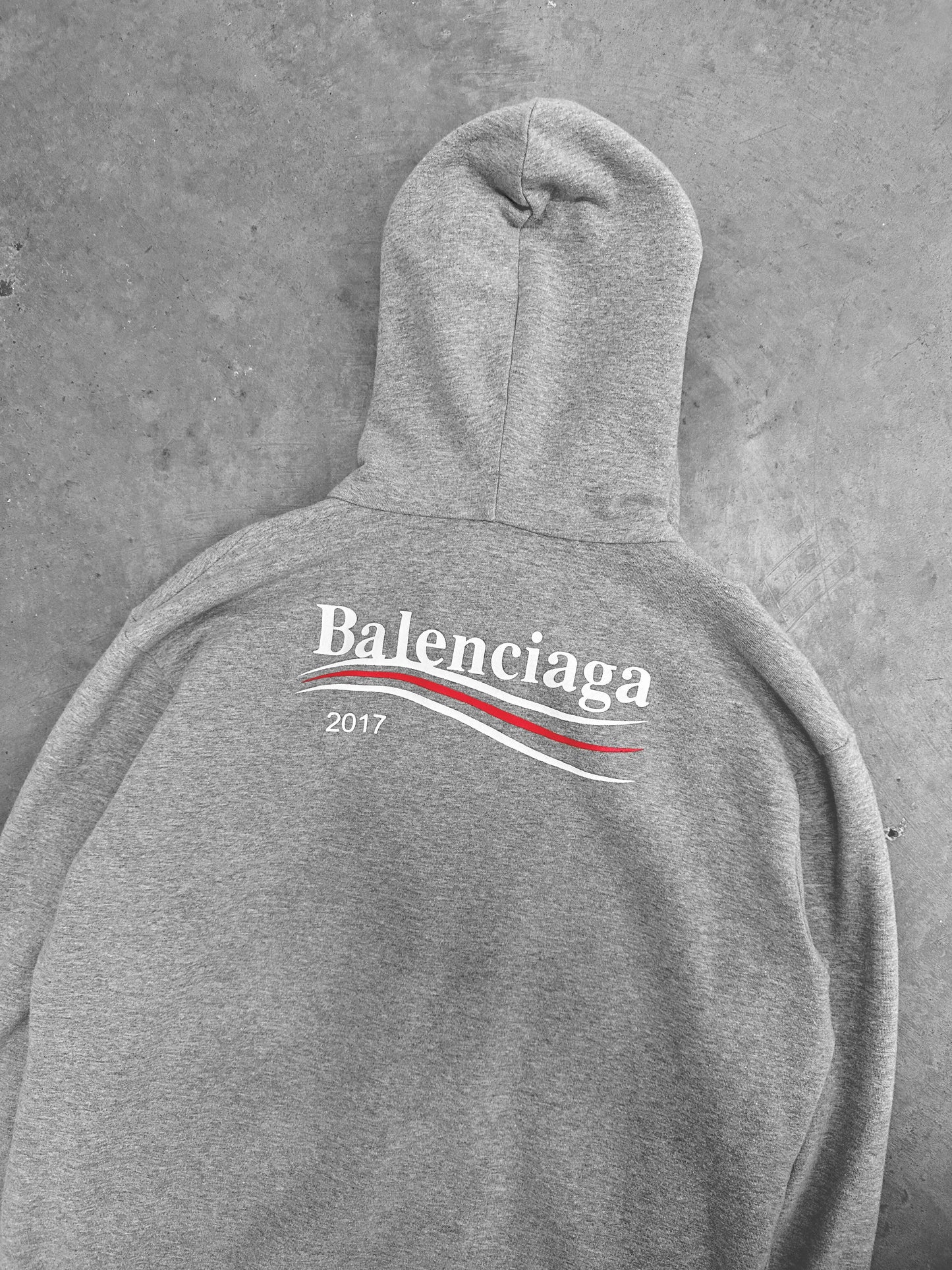 Balenciaga Ribbon Political Campaign Zip-Up Hoodie