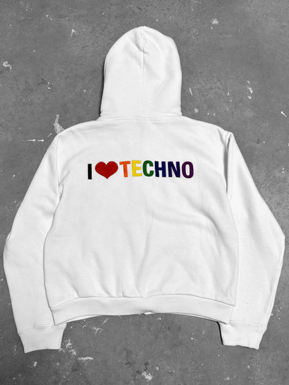 Balenciaga "I <3 TECHNO" Zip Hoodie (S)