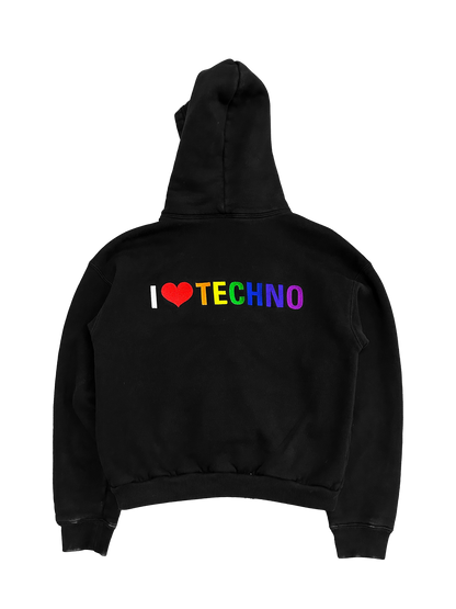 Balenciaga I Love Techno Cropped Hoodie (S)