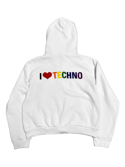 Balenciaga "I <3 TECHNO" Zip Hoodie (S)