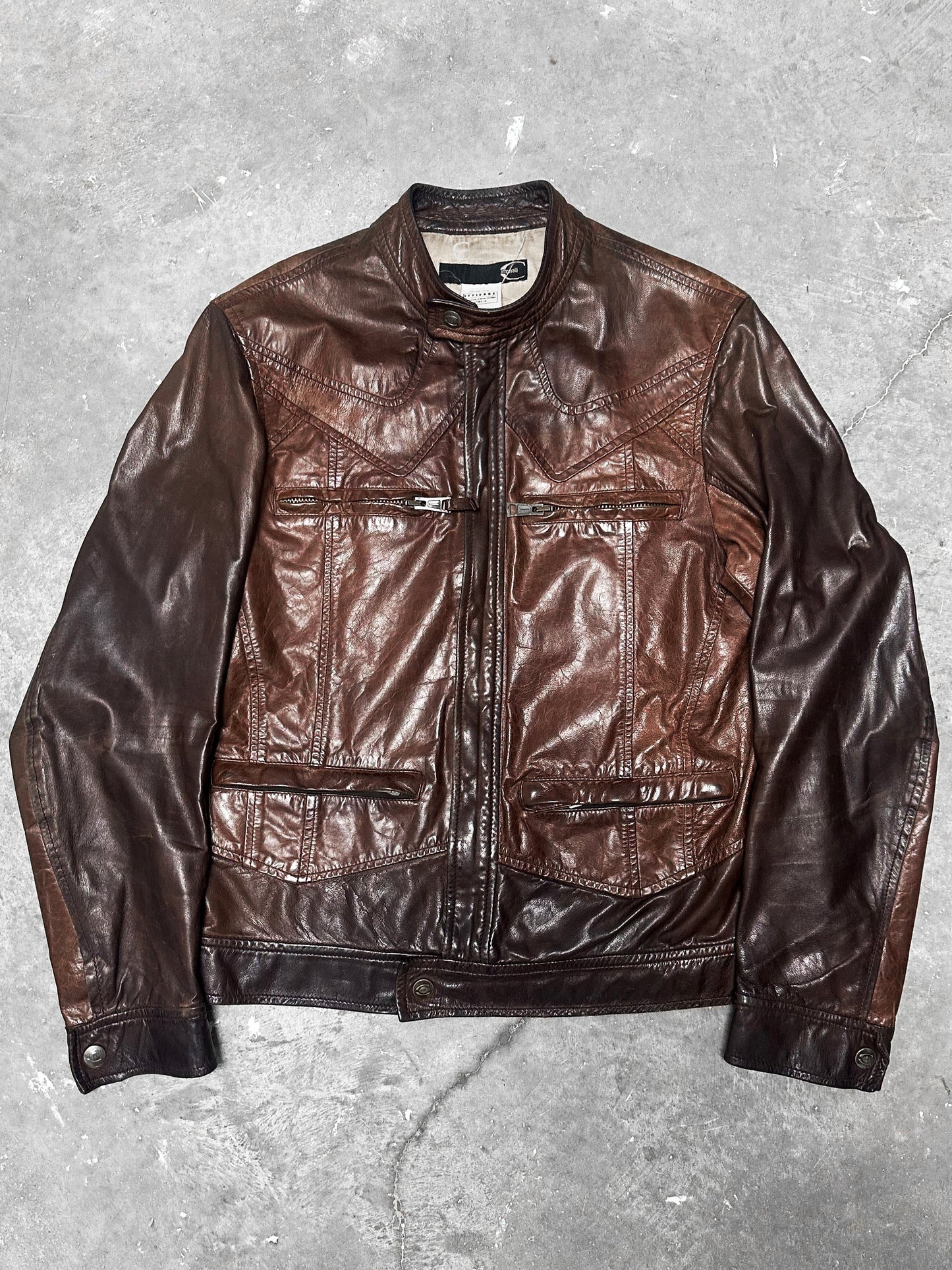 Cavalli Star Leather Jacket (M)