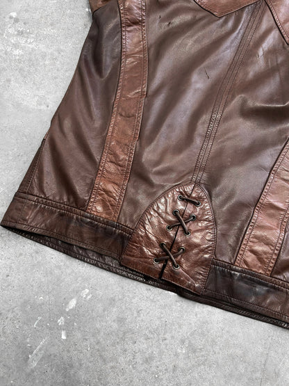 Cavalli Star Leather Jacket (M)