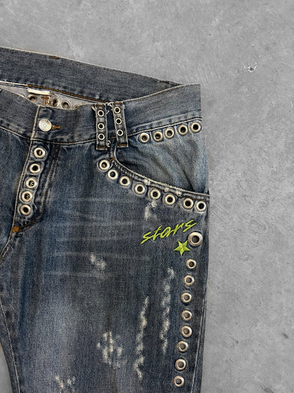 Dolce & Gabbana 2006 Eyelet Rockstar Jeans (M)