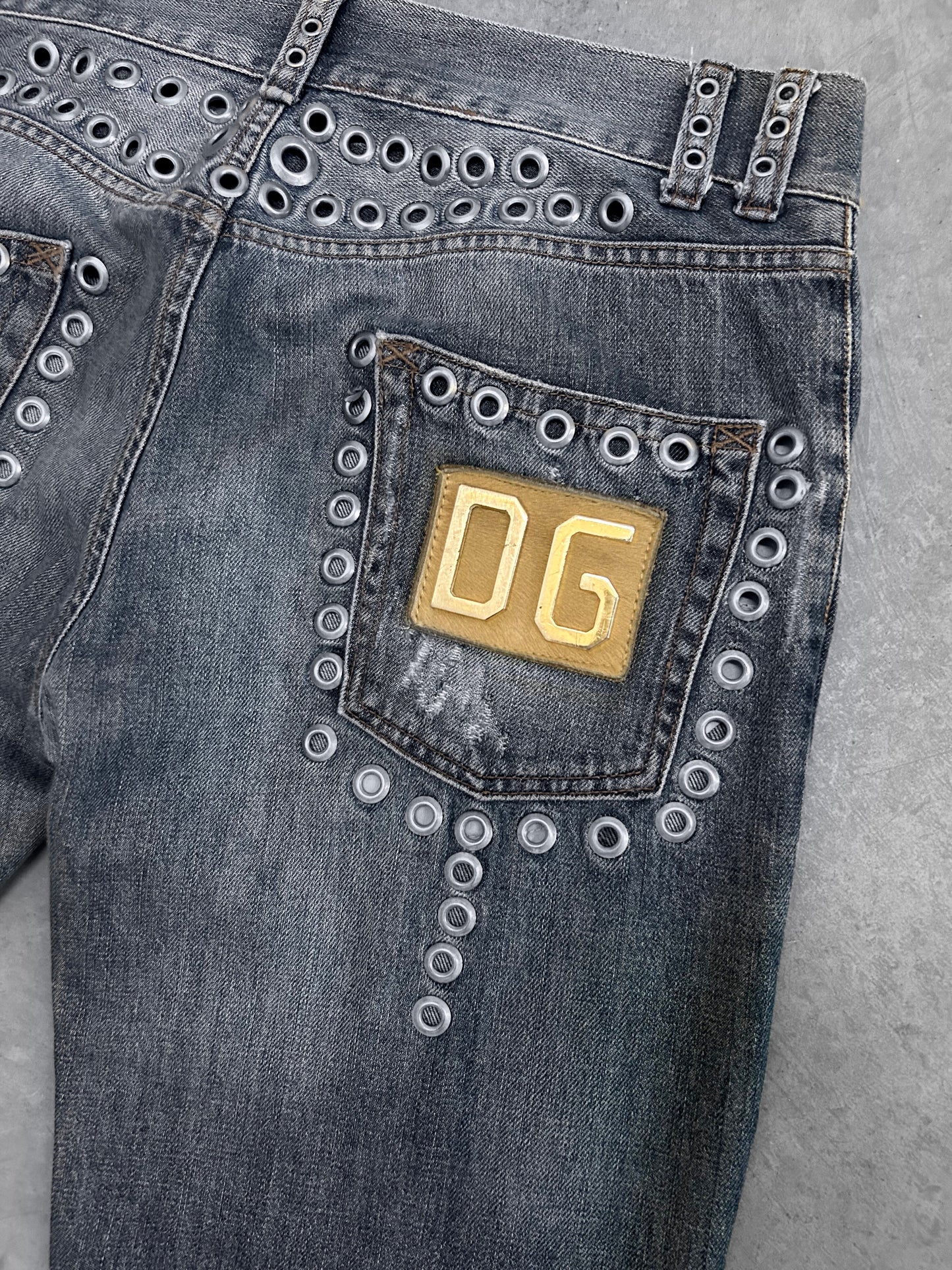 Dolce & Gabbana 2006 Eyelet Rockstar Jeans (M)