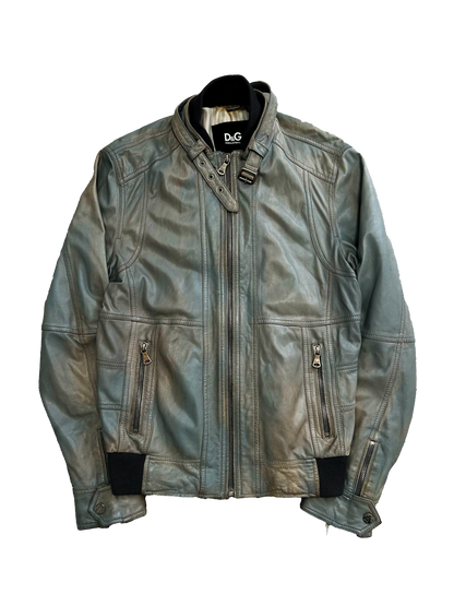 Dolce & Gabbana Grey Leather Jacket (M)