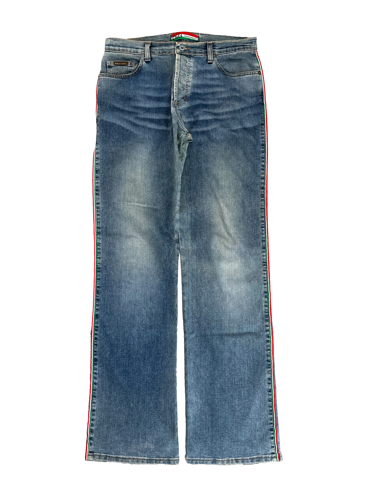 Dolce & Gabbana Italian Flag Ribbet Jeans (W32)