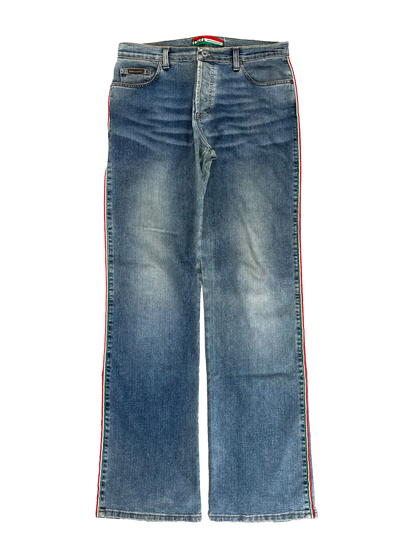 Dolce & Gabbana Italian Flag Ribbet Jeans (W32)