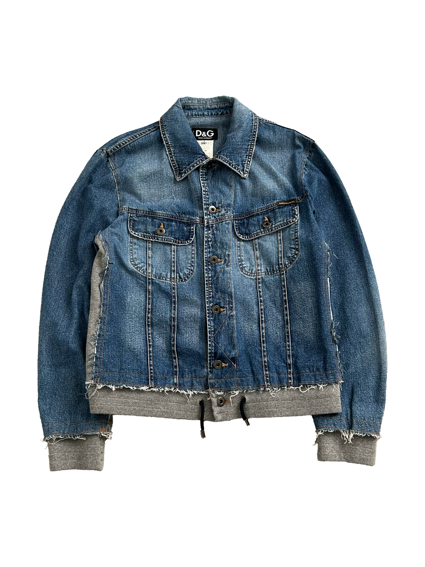 Dolce & Gabbana Denim and Sweatpants "Feel Energetic" Jacket