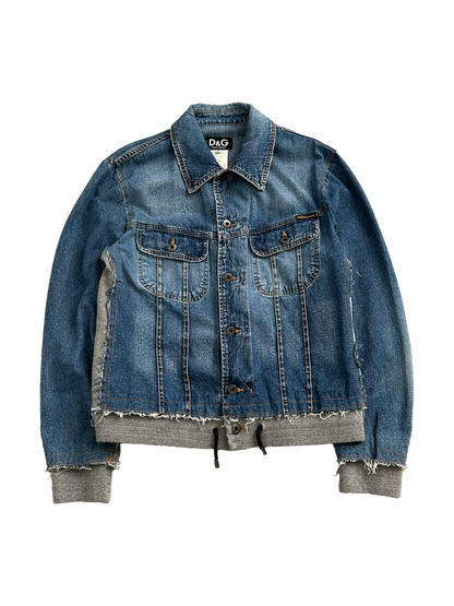 Dolce & Gabbana Denim and Sweatpants "Feel Energetic" Jacket