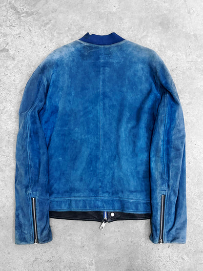 Dolce & Gabbana 00's Lamb Leather Velour 5 Zipper Jacket (L)