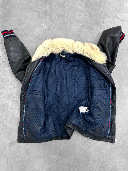 Dolce & Gabbana Fur Leather Racing Jacket (M)