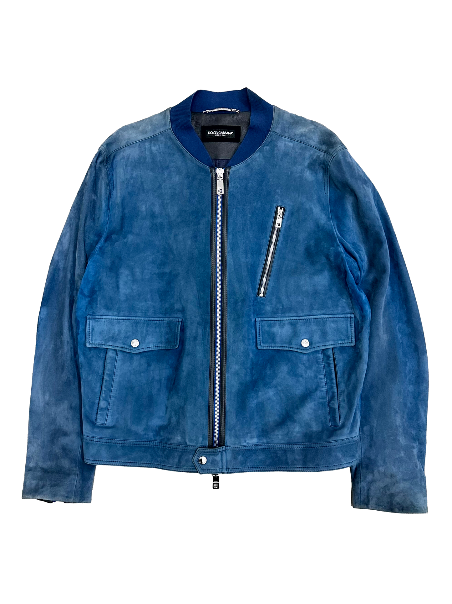 Dolce & Gabbana 00's Lamb Leather Velour 5 Zipper Jacket (L)