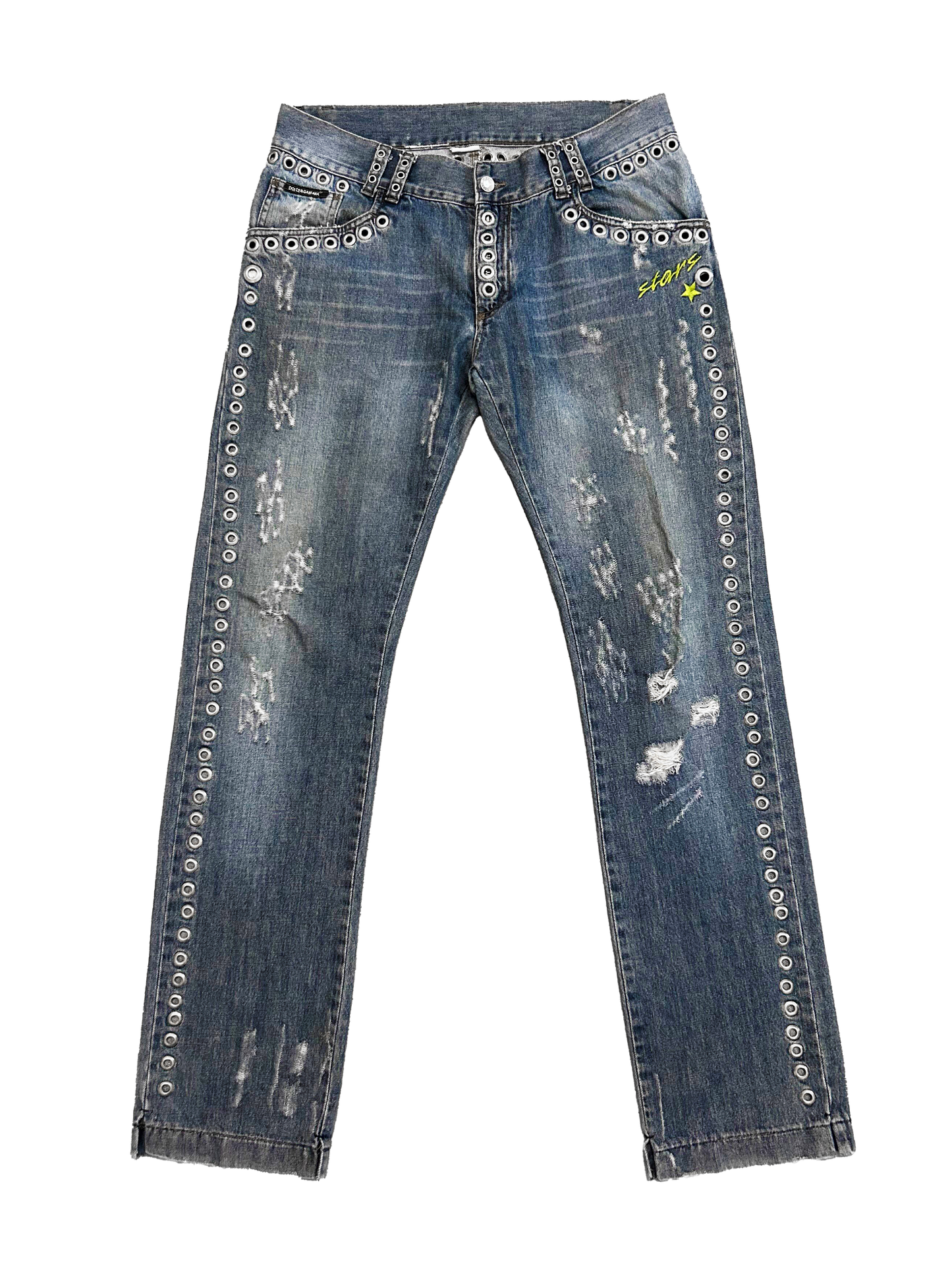 Dolce & Gabbana 2006 Eyelet Rockstar Jeans (M)