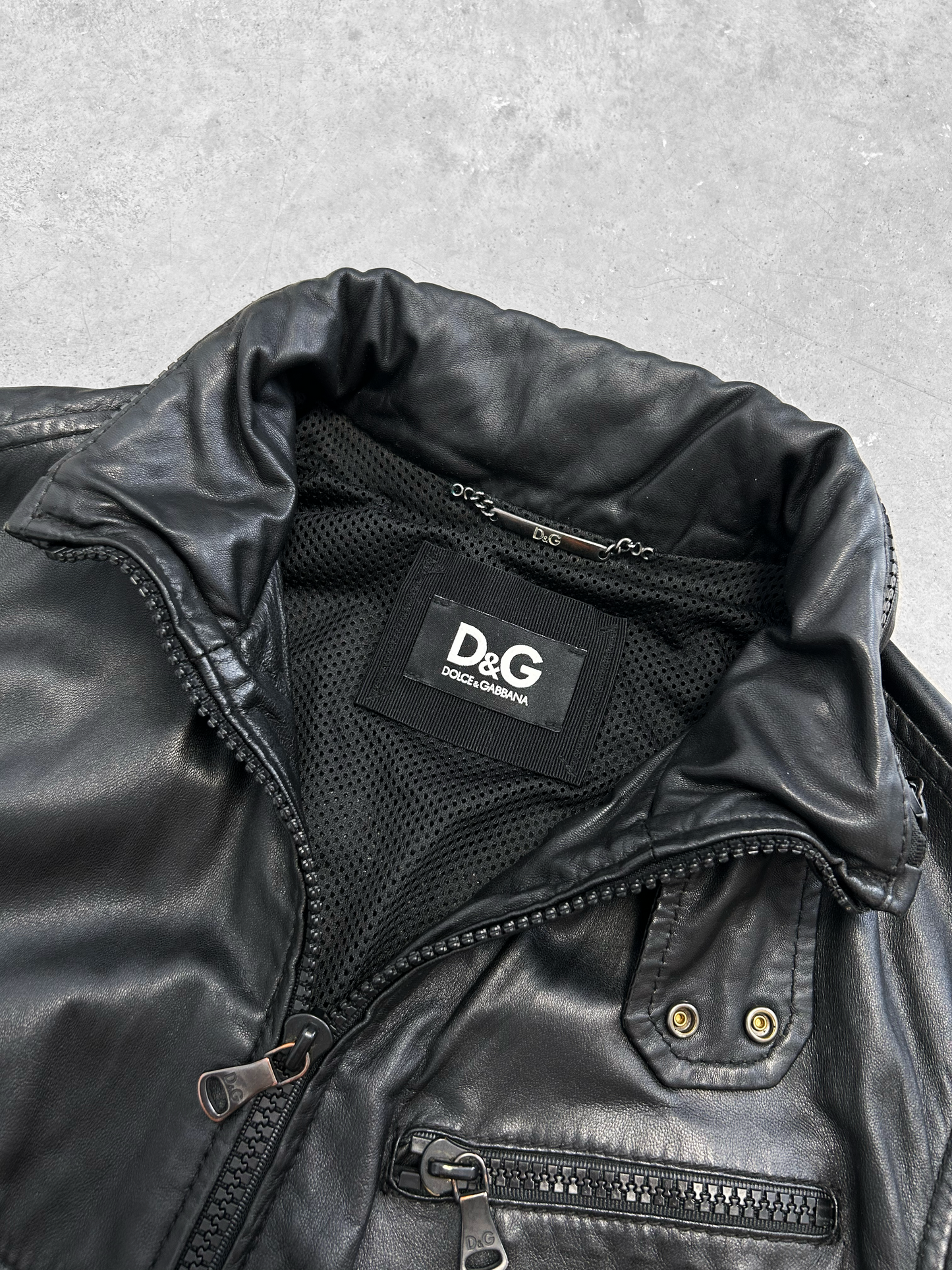 Dolce & Gabbana Leather Alpha Jacket (M)