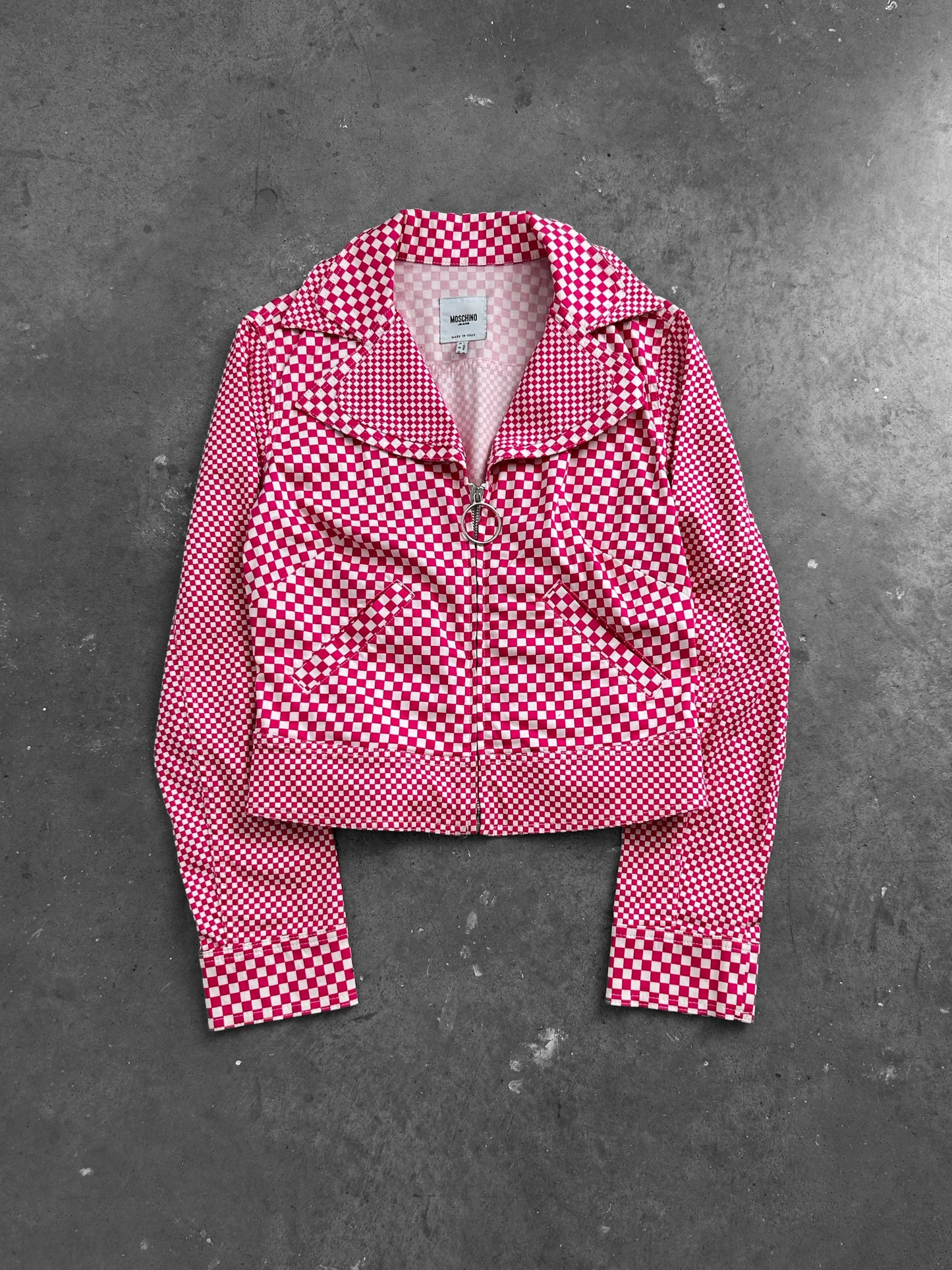 Moschino Checkered Biker Jacket