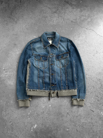 Dolce & Gabbana Denim and Sweatpants "Feel Energetic" Jacket