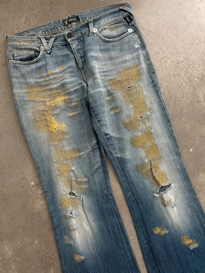 Versace 00's Vintage Distressed Jeans