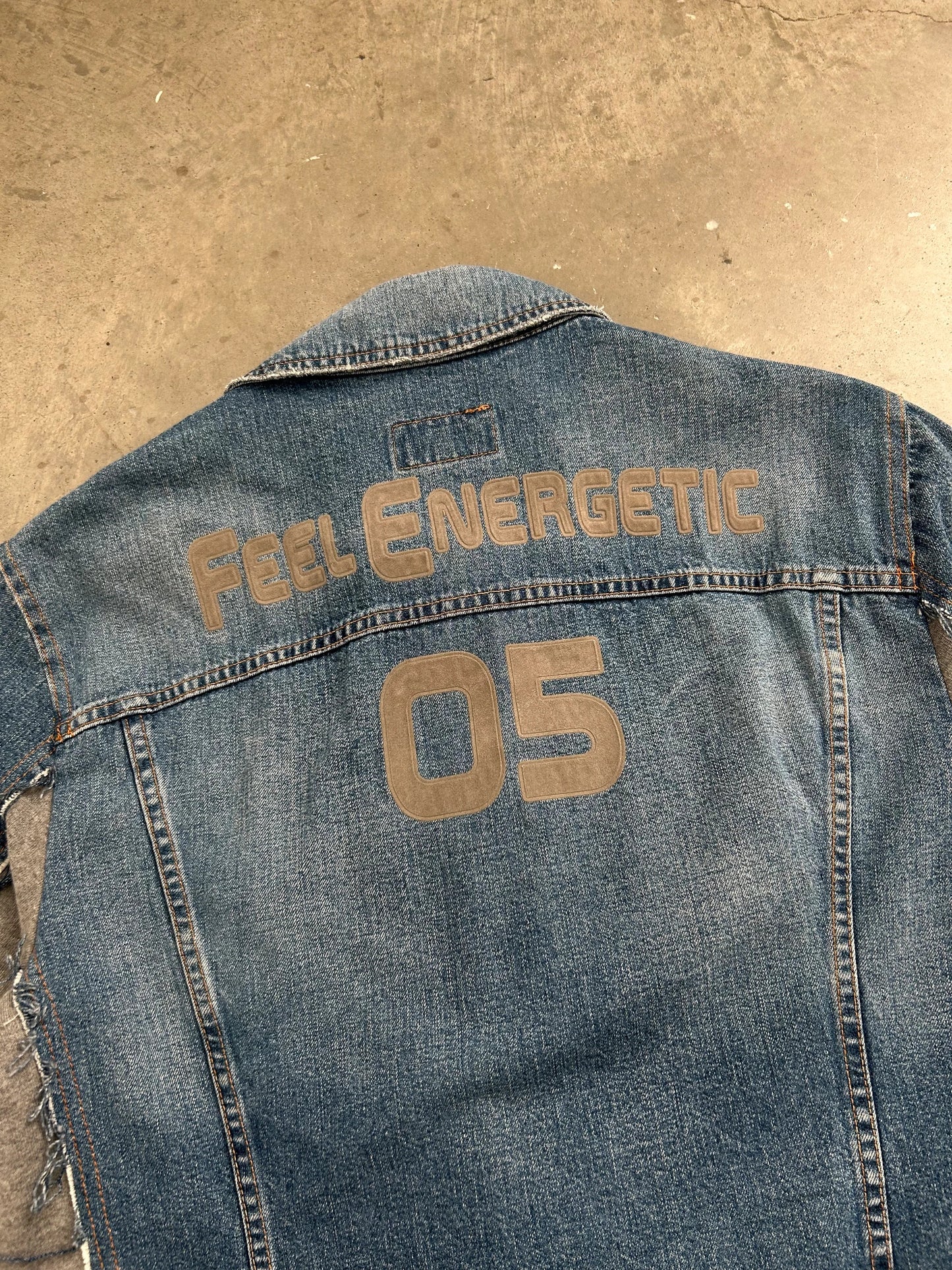 Dolce & Gabbana Denim and Sweatpants "Feel Energetic" Jacket