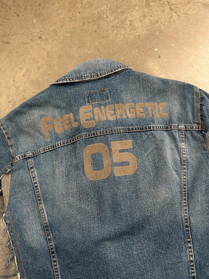 Dolce & Gabbana Denim and Sweatpants "Feel Energetic" Jacket