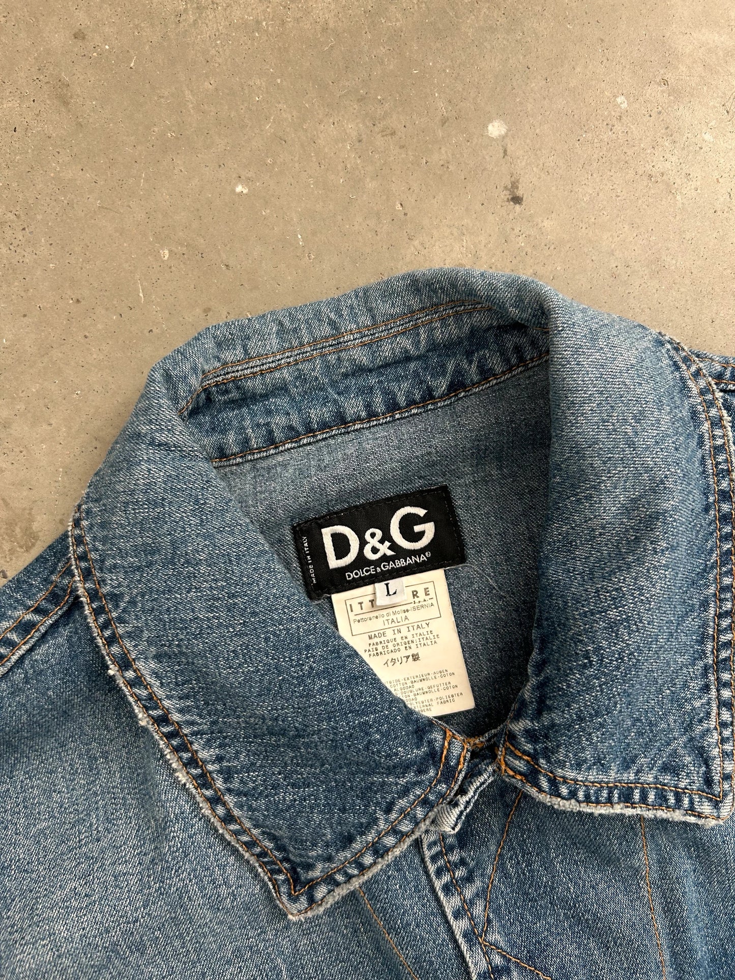 Dolce & Gabbana Denim and Sweatpants "Feel Energetic" Jacket