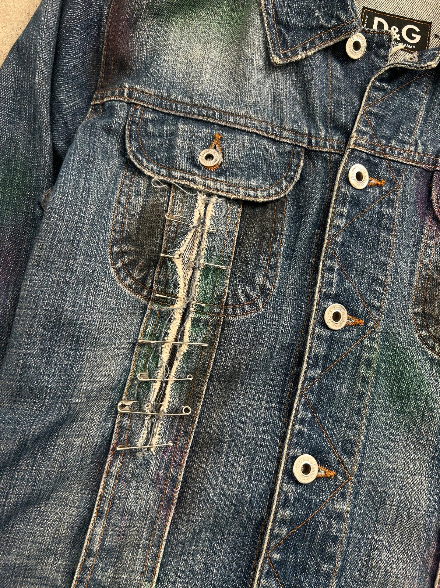 Dolce & Gabbana Safety Pin Denim Jacket