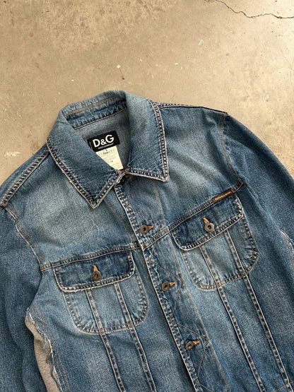 Dolce & Gabbana Denim and Sweatpants "Feel Energetic" Jacket