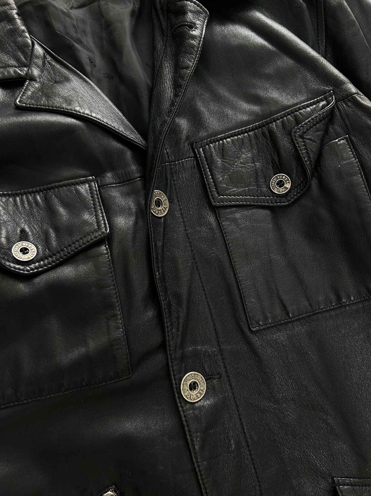 Versace Leather Cargo Jacket