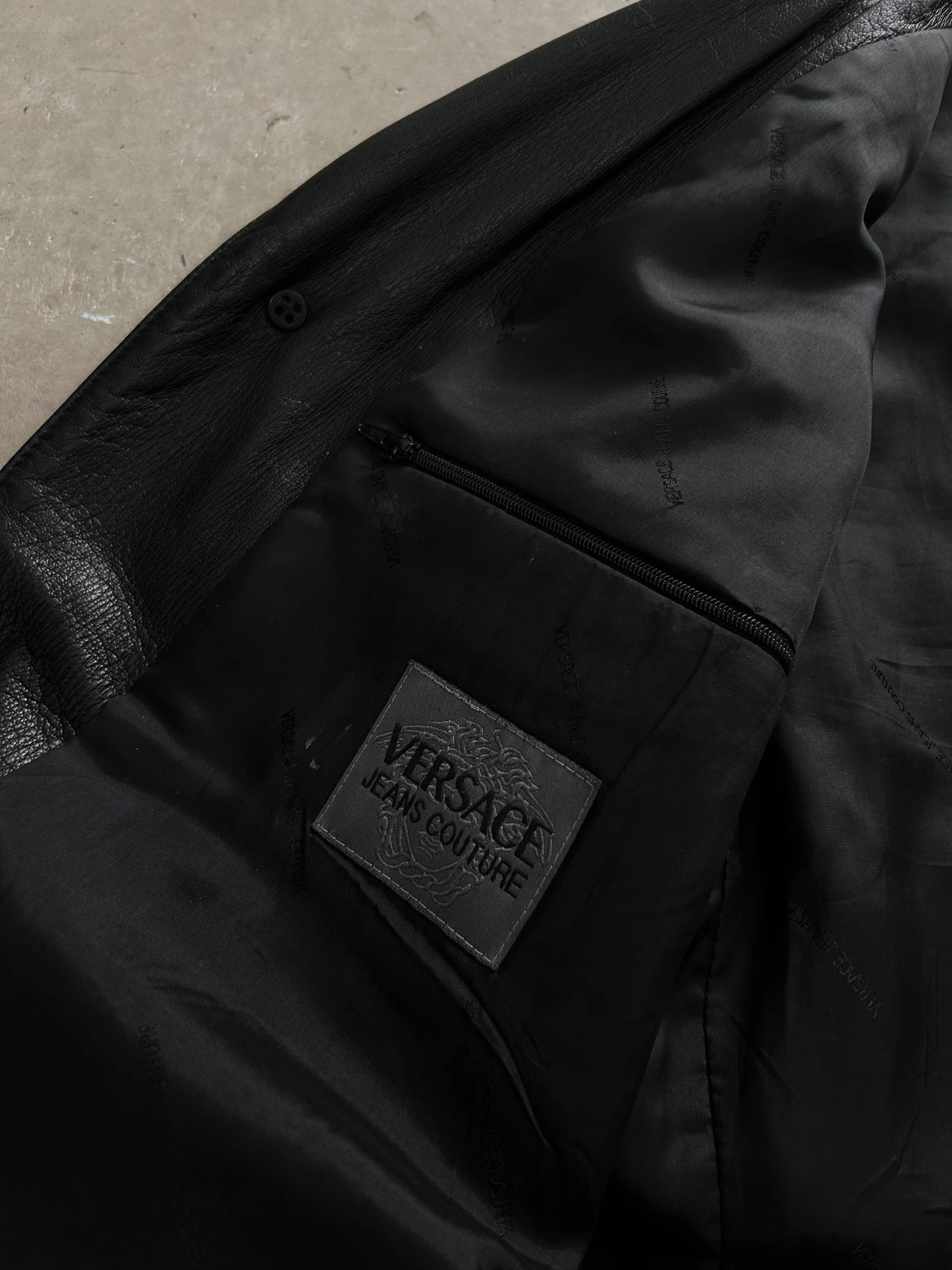 Versace Leather Cargo Jacket