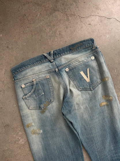 Versace 00's Vintage Distressed Jeans