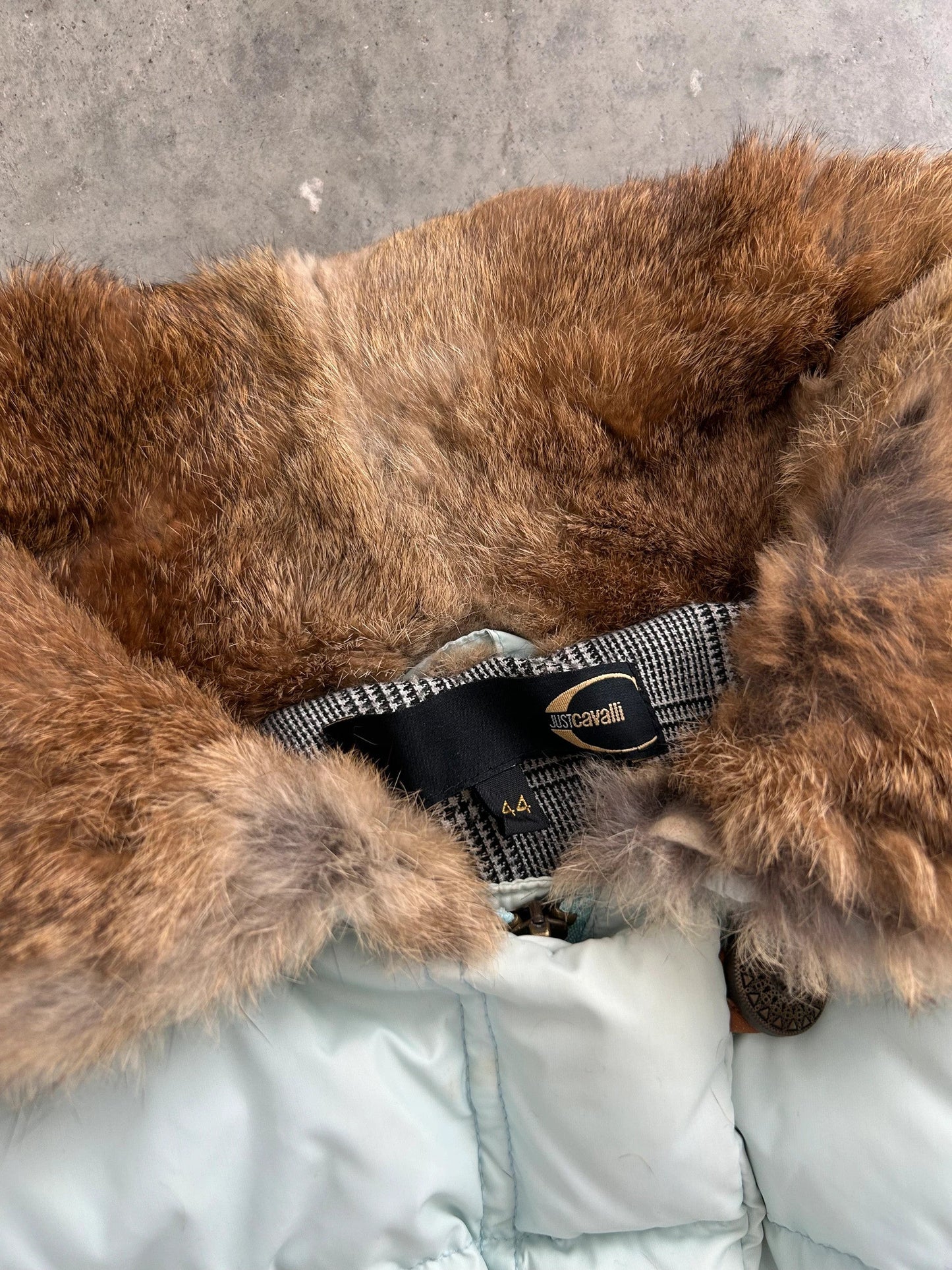 Just Cavalli 00's Teal Fur Bomber