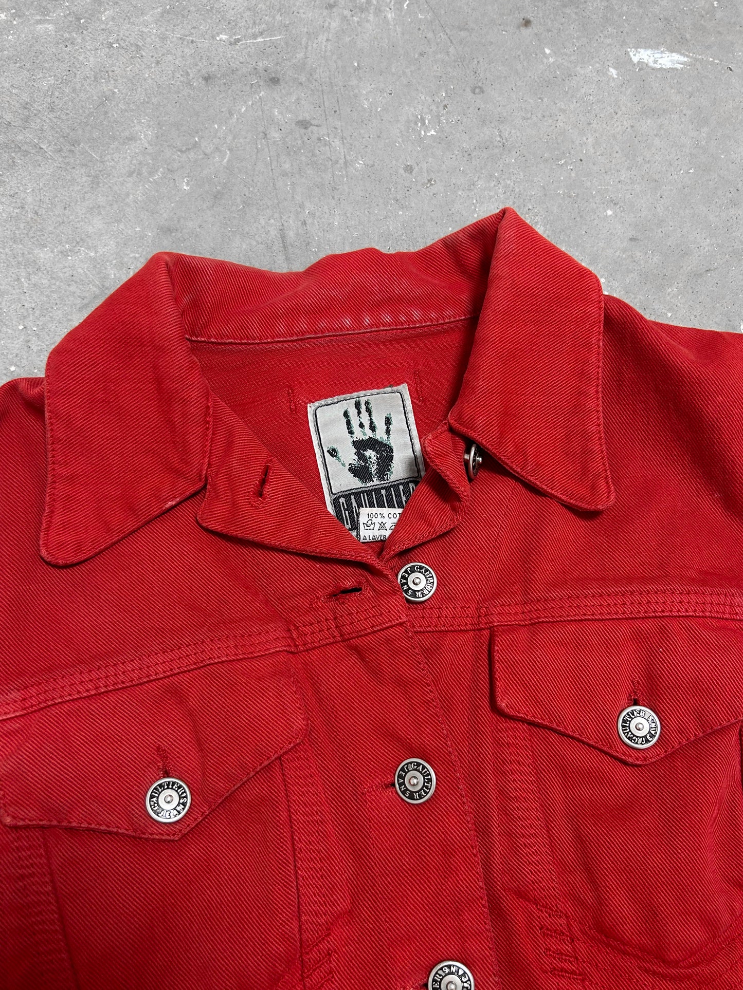 Jean Paul Gaultier Jean's Red Denim Jacket (S)