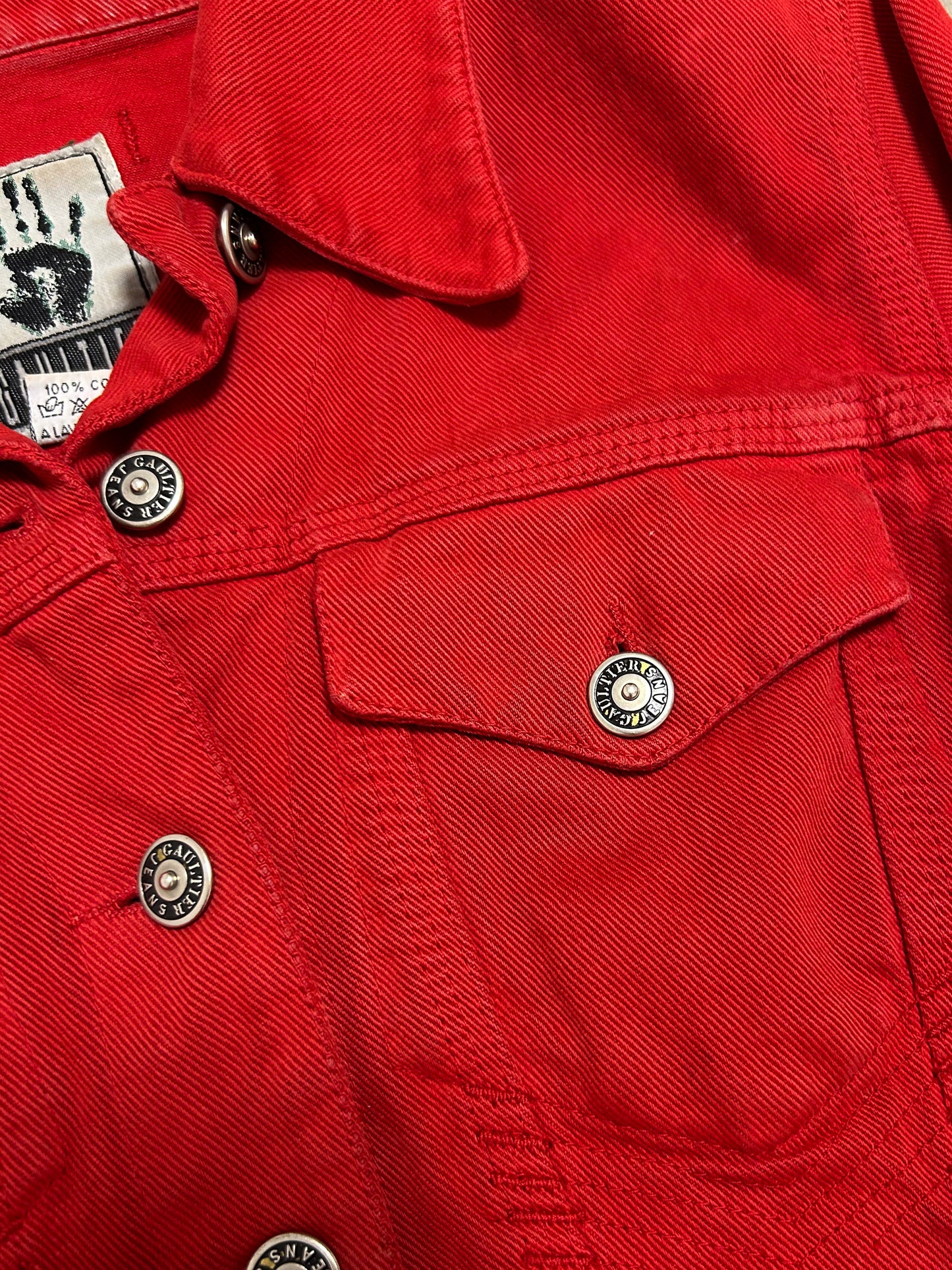 Jean Paul Gaultier Jean's Red Denim Jacket (S)