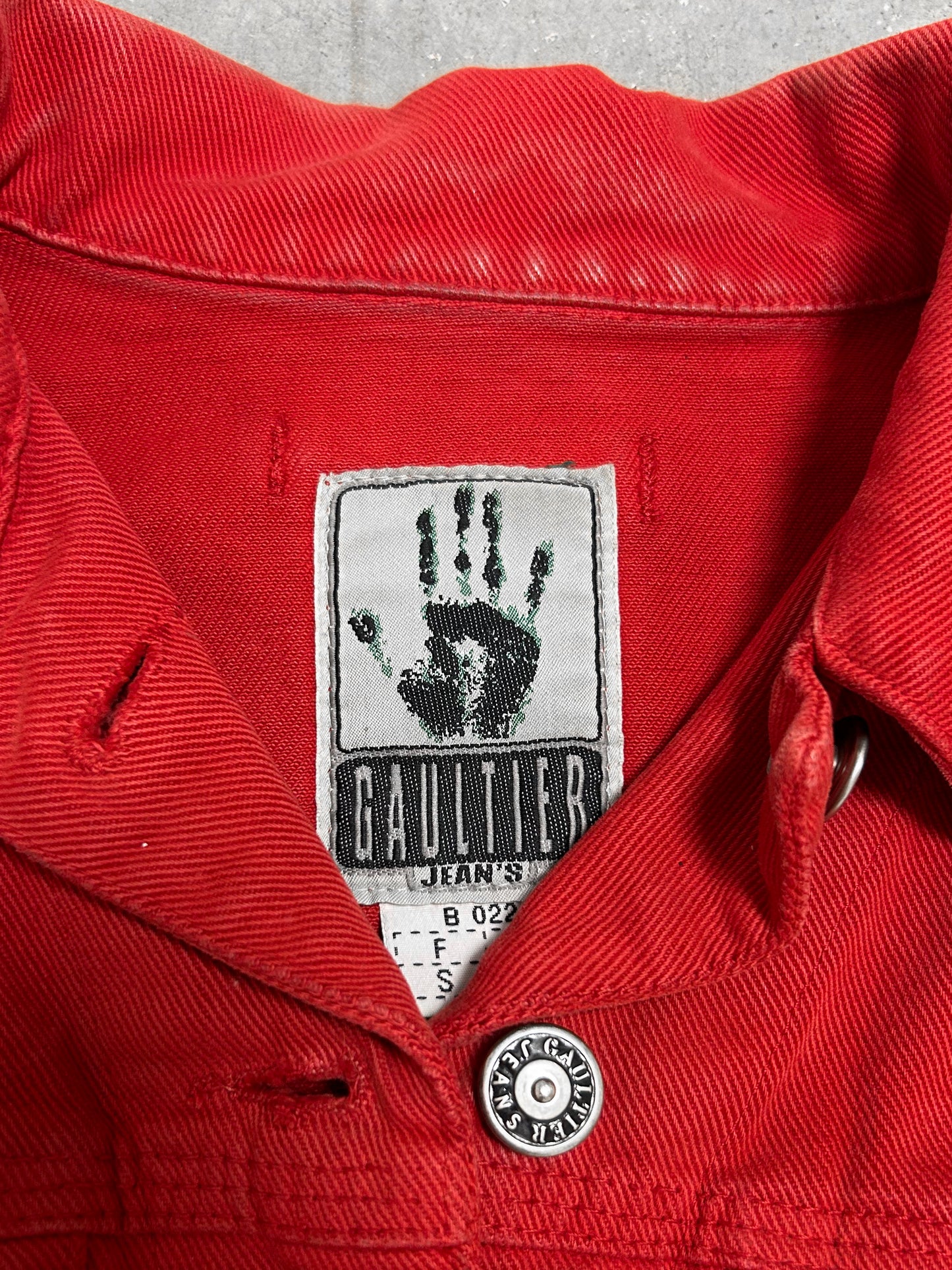 Jean Paul Gaultier Jean's Red Denim Jacket (S)