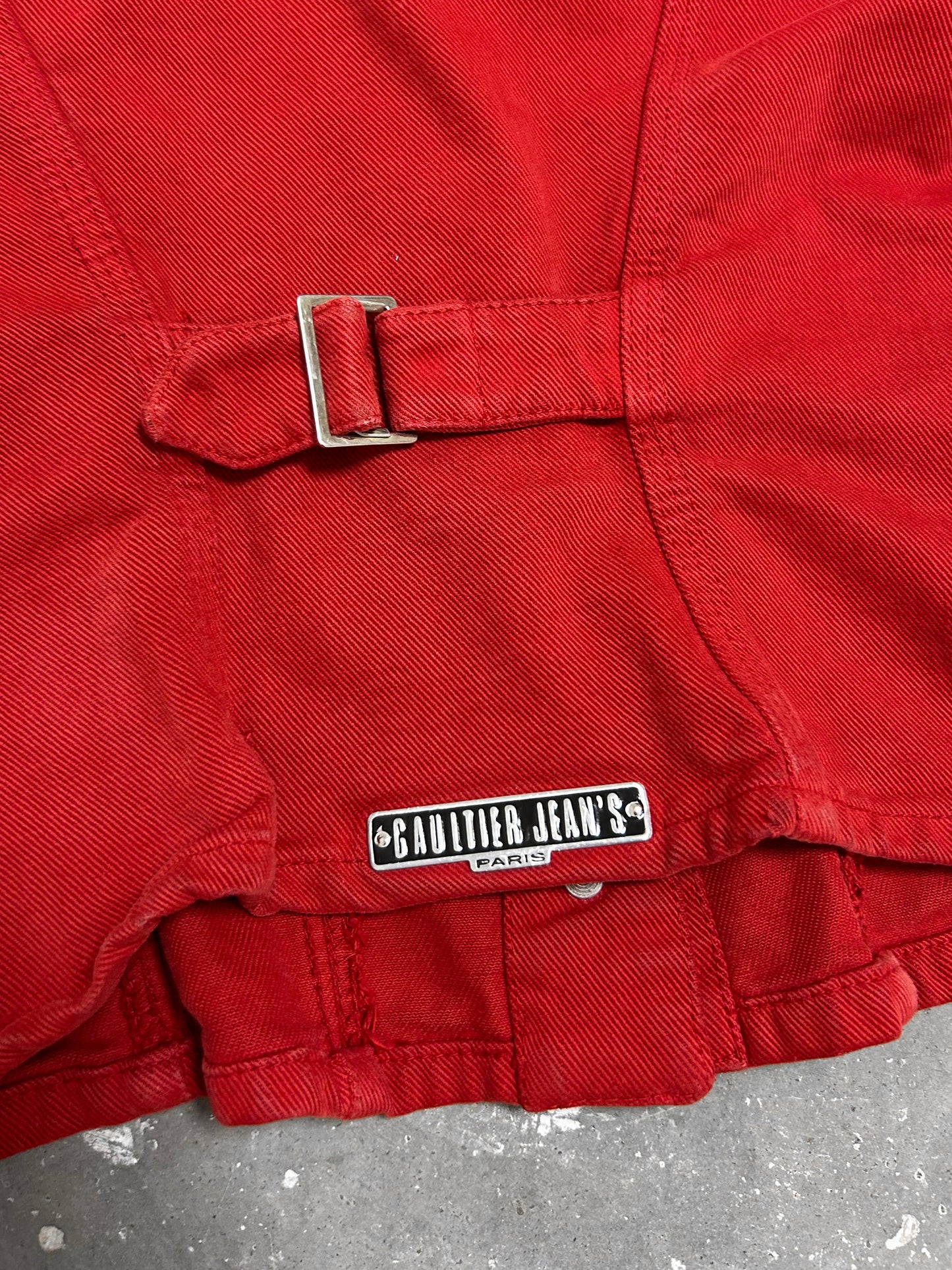 Jean Paul Gaultier Jean's Red Denim Jacket (S)