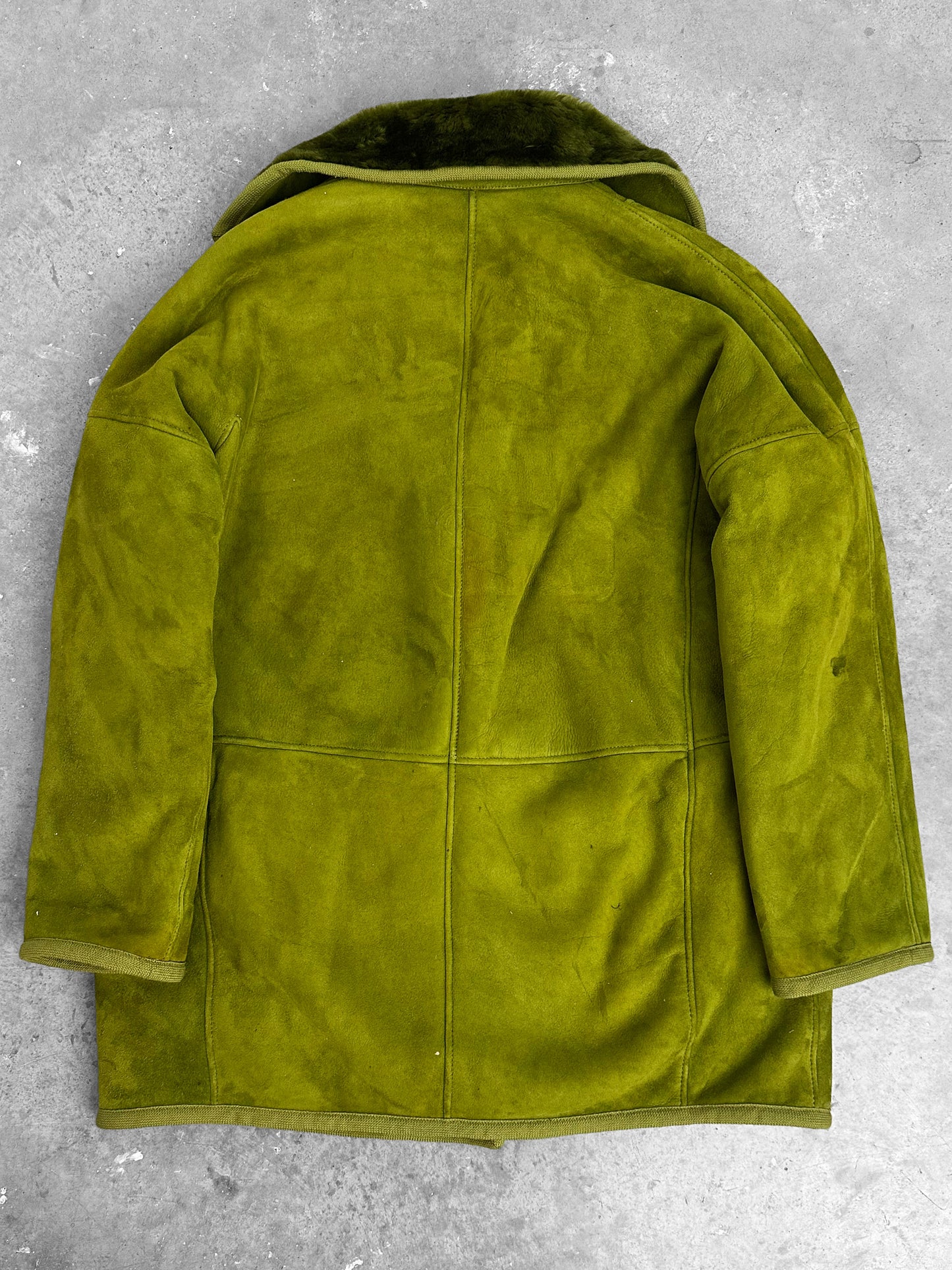 Loewe Green Lamb Leather and Fur 90's Coat (S)