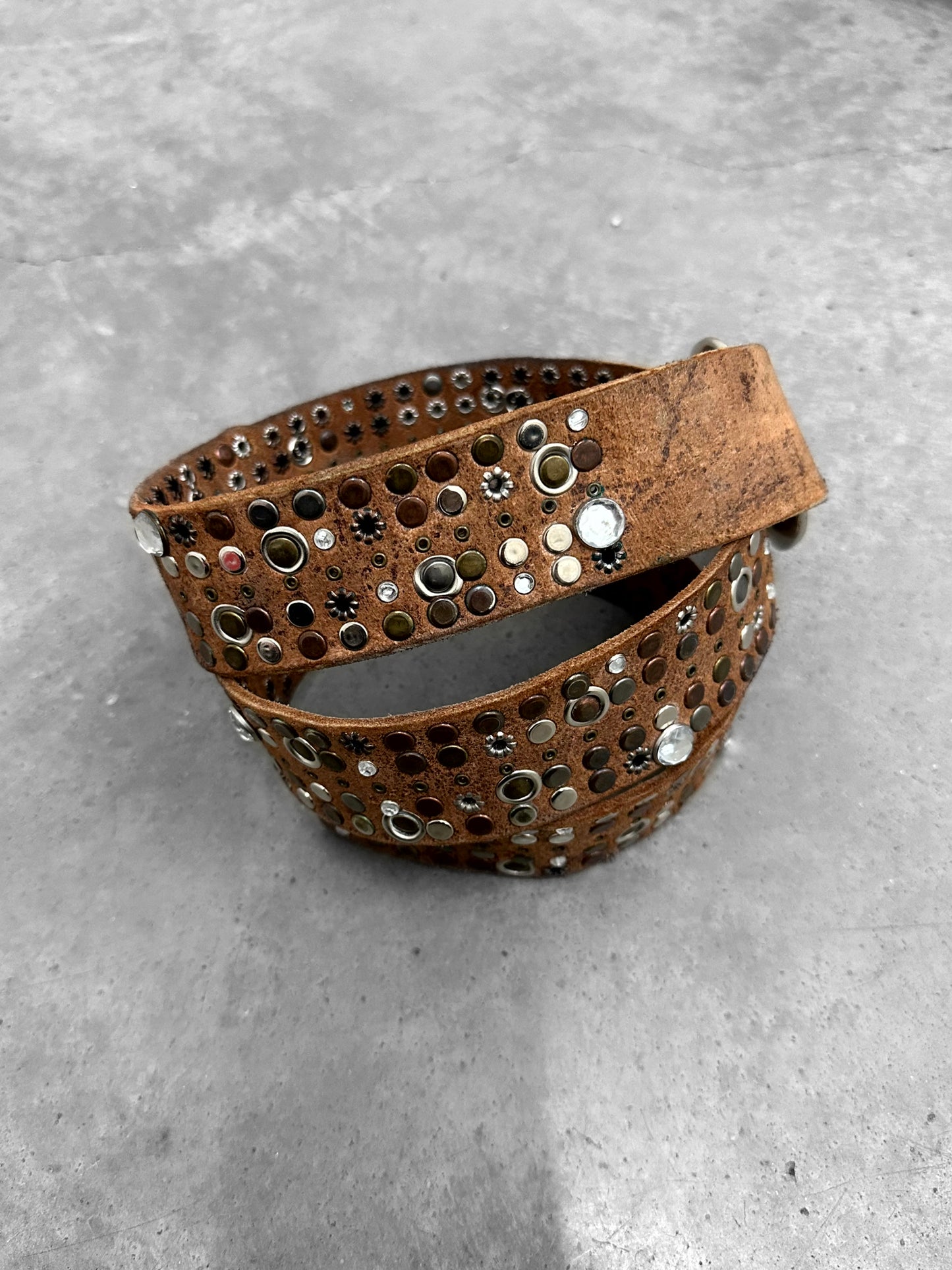 Marithé + François Girbaud Leather Studded Belt