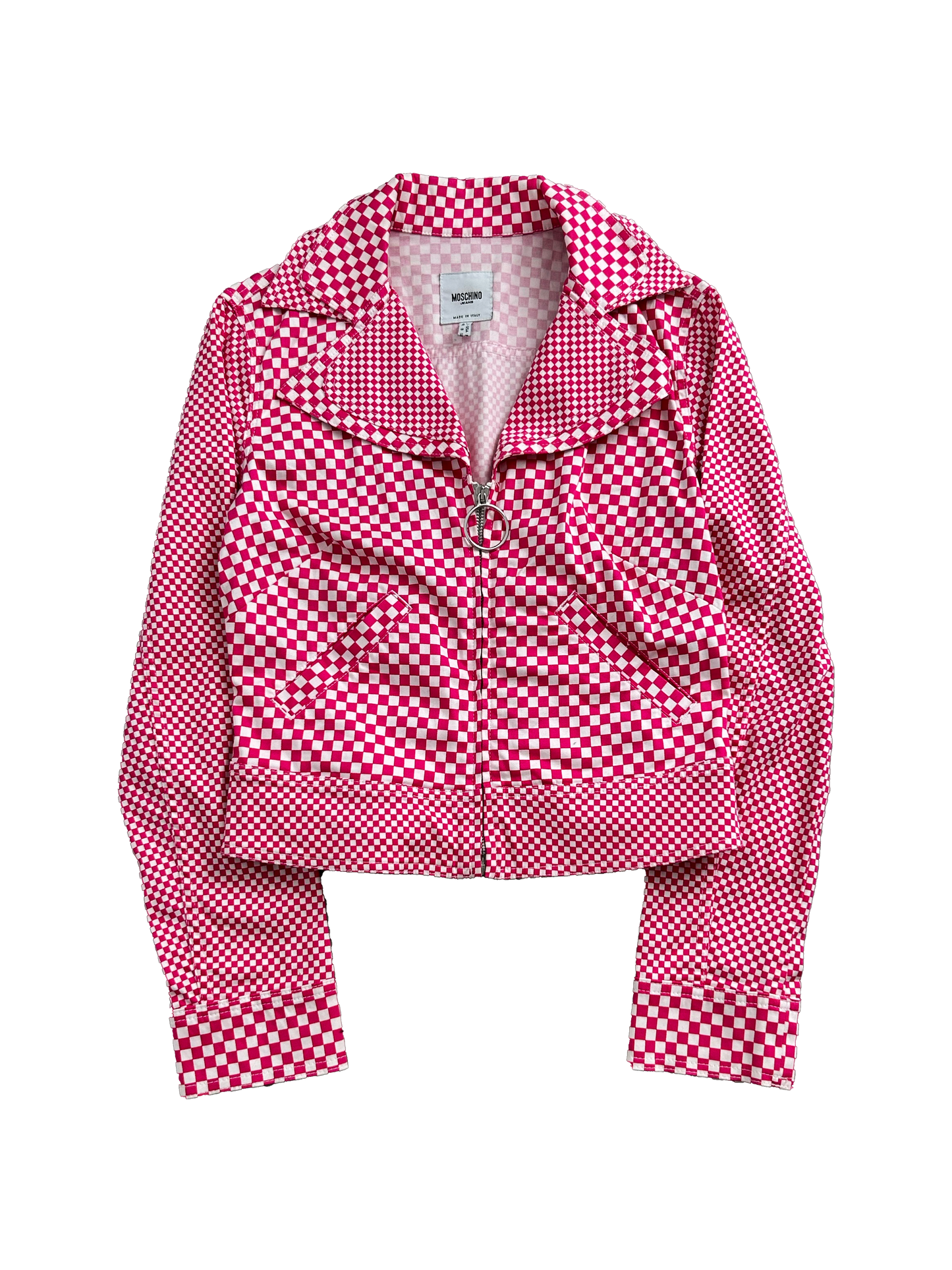 Moschino Checkered Biker Jacket