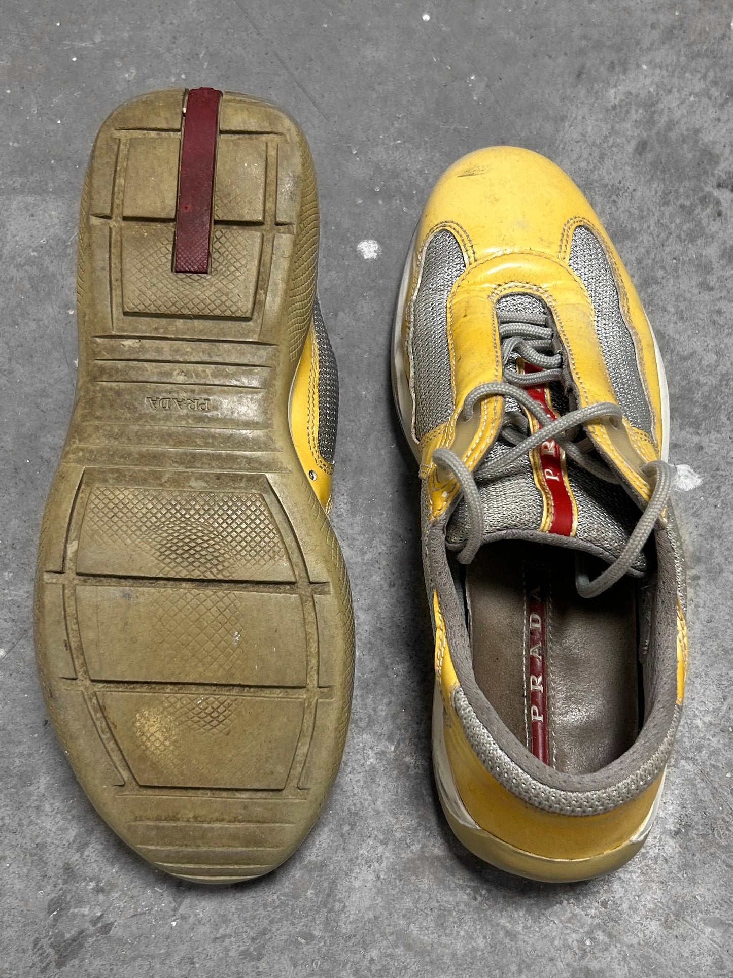 Prada America Cup Yellow Sneakers (37)