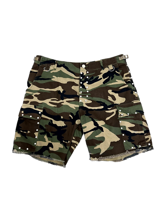 Saint Laurent Studded Cammo Shorts